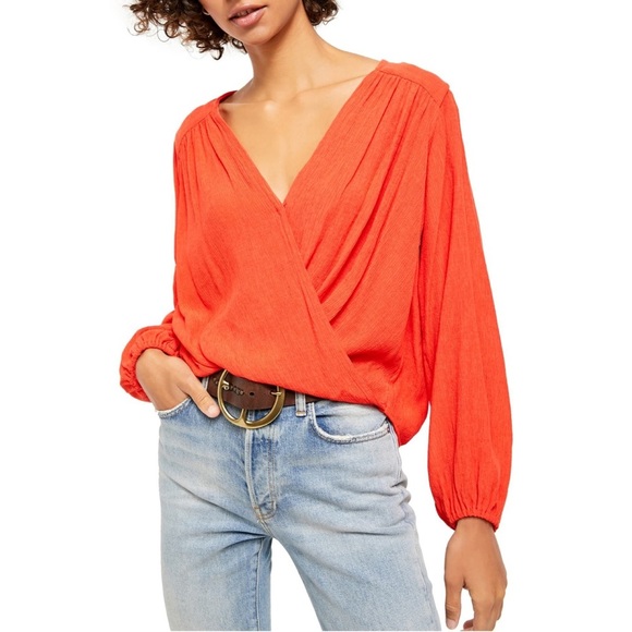 NEW Free People Check On It Wrap Top Size Small - Picture 5 of 10